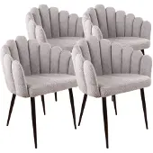 DS4U - Flower eetkamerstoel - Set van 4 - Grijs - Boucle