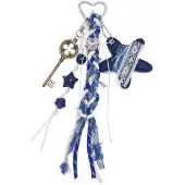 Mymo Sleutelhanger blauw / zilver / wit