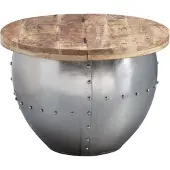 Wohnling Salontafel mangohout zilver 60 cm - WL6.310