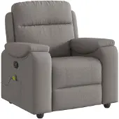 vidaXL Massagestoel verstelbaar stof taupe