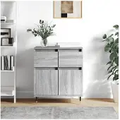 vidaXL Dressoir, grijs Sonoma, 60x35x70 cm, houtvezel