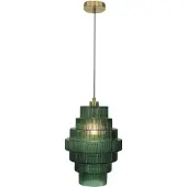 Olucia - PARIJS - Hanglamp - Groen / Messing - Vorm: Cilinder