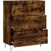 vidaXL Dressoir 69,5x34x90 cm bewerkt hout gerookt eikenkleurig