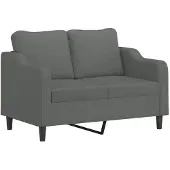 vidaXL 2-delige Loungeset met kussens stof donkergrijs