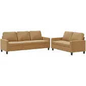 vidaXL 2-delige Loungeset met kussens fluweel bruin