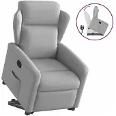 vidaXL Sta-op-stoel verstelbaar stof wolk grijs