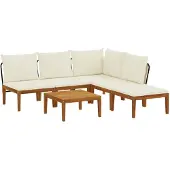 vidaXL 6 st Massief acaciahout & touw Naturel