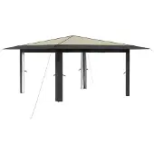 vidaXL Paviljoen zonder zijwanden, 4 x 4 meter, crème en antraciet