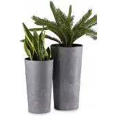 HowHomely Grote Betonnen Optiek Plantenbak 57cm - Set