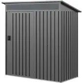 PRIMEYARD Tuinschuur metalen 160x80x200 cm tuinhuis grijs