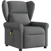 vidaXL Massagestoel Donkergrijze Stof