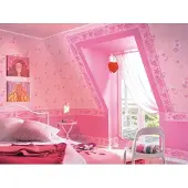 Rasch Meisjes behang roze hartjes girls en lovetext met glitter 544008