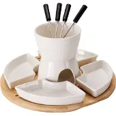 Excellent houseware Chocoladefondue 4-persoons 11-delig Wit wit Aardewerk