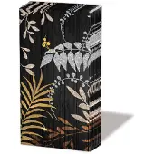 Ambiente Zakdoeken Luxury Leaves Black - - 21x21 cm