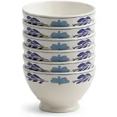 Royal Boch Boerenblauw Kom 16cm op voet set van 6