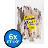 Voskes 6x Konijnenoren met Vacht - Hondensnack - 400g