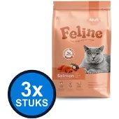 Hobby First 3x Feline - Adult Kattenvoer Droogvoer - Zalm - 1,5kg