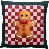 Clayre & Eef Sierkussen 45x45 cm Bruin Polyester Gingerbread man