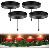 Unyqoos Elegante zwarte metalen kaarsenhouder set voor diverse feestelijke gelegenheden