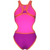Arena Dames Badpak One Biglogo One Piece Very Fuchsia Fluo Oranje