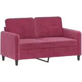 vidaXL 2-delige Loungeset met kussens fluweel wijnrood