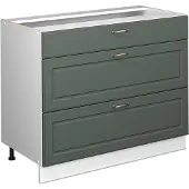 Vicco Keukenonderkast Fame-Line, Groen-Goud Landhuis/Wit, 100 cm zonder werkblad