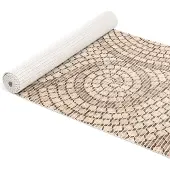 ANRO Badmat Mozaïek Beige 65x180cm Antislip Douchemat Afwasbaar Sneldrogend