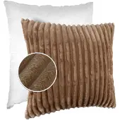ANRO Sierkussen Beige 60x60 cm - Ribfluweel - Inclusief vulling