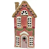 Clayre & Eef Waxinelichthouder Huis Roze Keramiek
