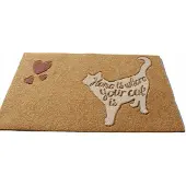 EDO Hanse Home kokosmat 45x70cm - Stijlvolle entree met kattenmotief