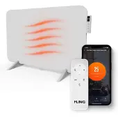FlinQ Slimme Verwarmingspaneel - Infrarood - 450 W - 12 m² - Incl. Thermostaat - 45 x 72,5 x 2,8 cm. -Wit