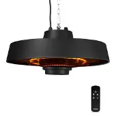 Vonroc Terrasverwarmer – Hangend & Infrarood – 2000 W – 50 x 50 x 25 cm – Zwart