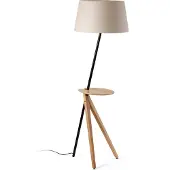 Faro Vloerlamp Treewoo, crème / amber, Woon-/ Eetkamer, Papier, Modern, vloerlamp hout