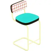 Seletti Superstool red grid barkruk