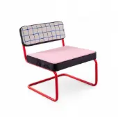 Seletti Superlounge chair blue grid stoel