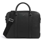 BOSS Derwil Aktentas Leder 38 cm Laptopvak zwart