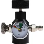 Zandona CO2-Tankcilinderadapterconnectorset, TR21-4 Draad CO2-Frisdrankcilinder Navuladapter met 3000 Psi Manometer Zwart