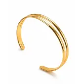 Cilla Jewels Goudkleurige Open Damesarmband met Dubbele Gladde Band