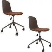 Housecraft living draaibare bureaustoel Roxanne met wielen - bruin