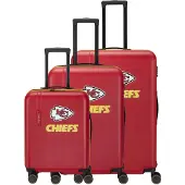 Travelite x NFL 4 wielen Kofferset 3-delig met uitbreidingsplooi rood