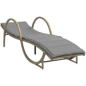 vidaXL Ligstoelen 2 st met kussens poly rattan beige