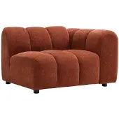 Vente-unique Fauteuil met rechtse rugleuning in gestructureerde terracotta stof JUTINI