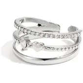 Yehwang 3 laagse ring met steentjes