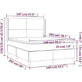 vidaXL Boxspringbed met matras, blauw, 140x200 cm, gestoffeerd