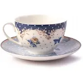 Duo Twee Alaska Porseleinen Kopjes in Schotel, 250 ml