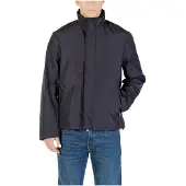 Armani Exchange Heren Lange jas met hoge kraag en verborgen sluiting Essential marineblauw (XL), Casual, Poly XM001579AF16926UB101