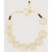 Zusss Chunky Bead Bracelet Resin / Metaal Grey Oyster