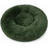 IvoQ Fluffy Donut Hondenmand Ø 100 cm – Zacht Hondenbed – Donkergroen