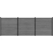 vidaXL Hekset 526 x 186 cm WPC en Aluminium Grijs