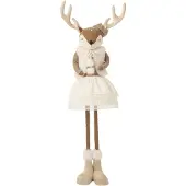 J-Line Telescopische eland en vrouw - polyester - beige - large